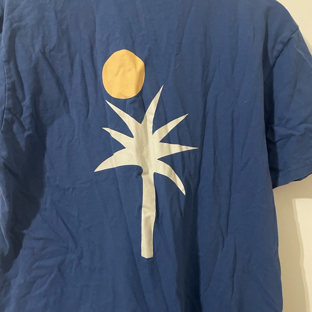 LA PAZ "Cunha" Palm Tree Graphic Tee in Royal Blue - Size M - Picture 9 of 10